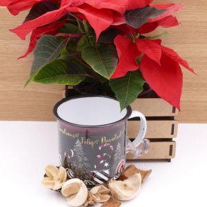 Taza metálica aro negro