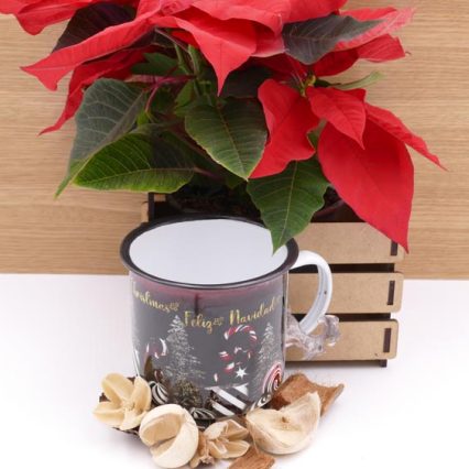 Taza metálica aro negro