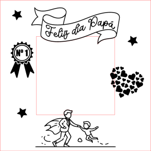 Diseño cuadro Día del Padre grabado en madera con foto